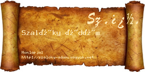 Szalóky Ádám névjegykártya
